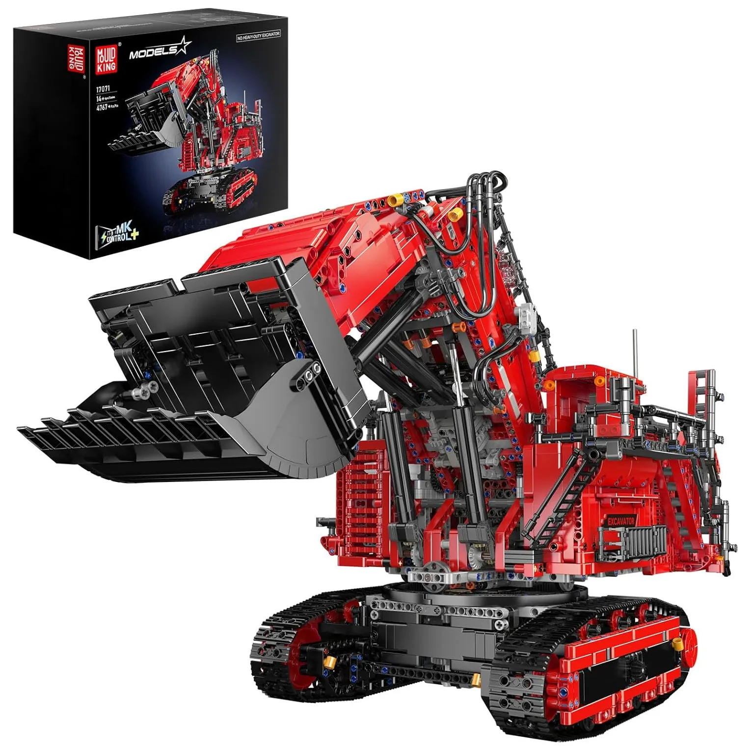 ساختنی مولد کینگ 17071 ماشین بیل مکانیکی Heavy duty Excavator Red کنترلی