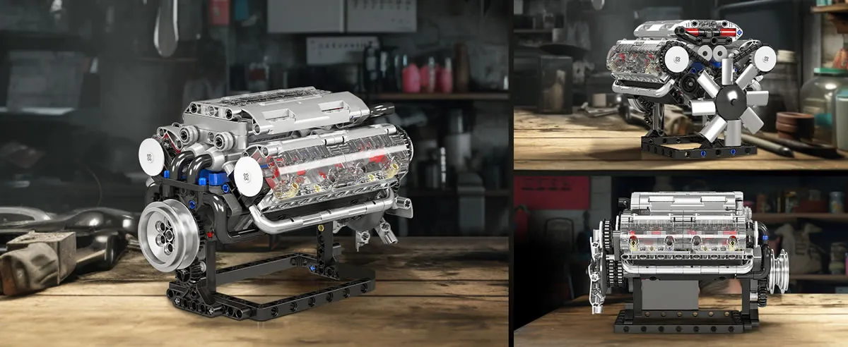 لگو مولد کینگ 10088 موتور 8 سیلندر V8 Engine 
