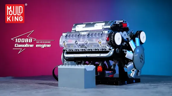 لگو مولد کینگ 10088 موتور 8 سیلندر V8 Engine 