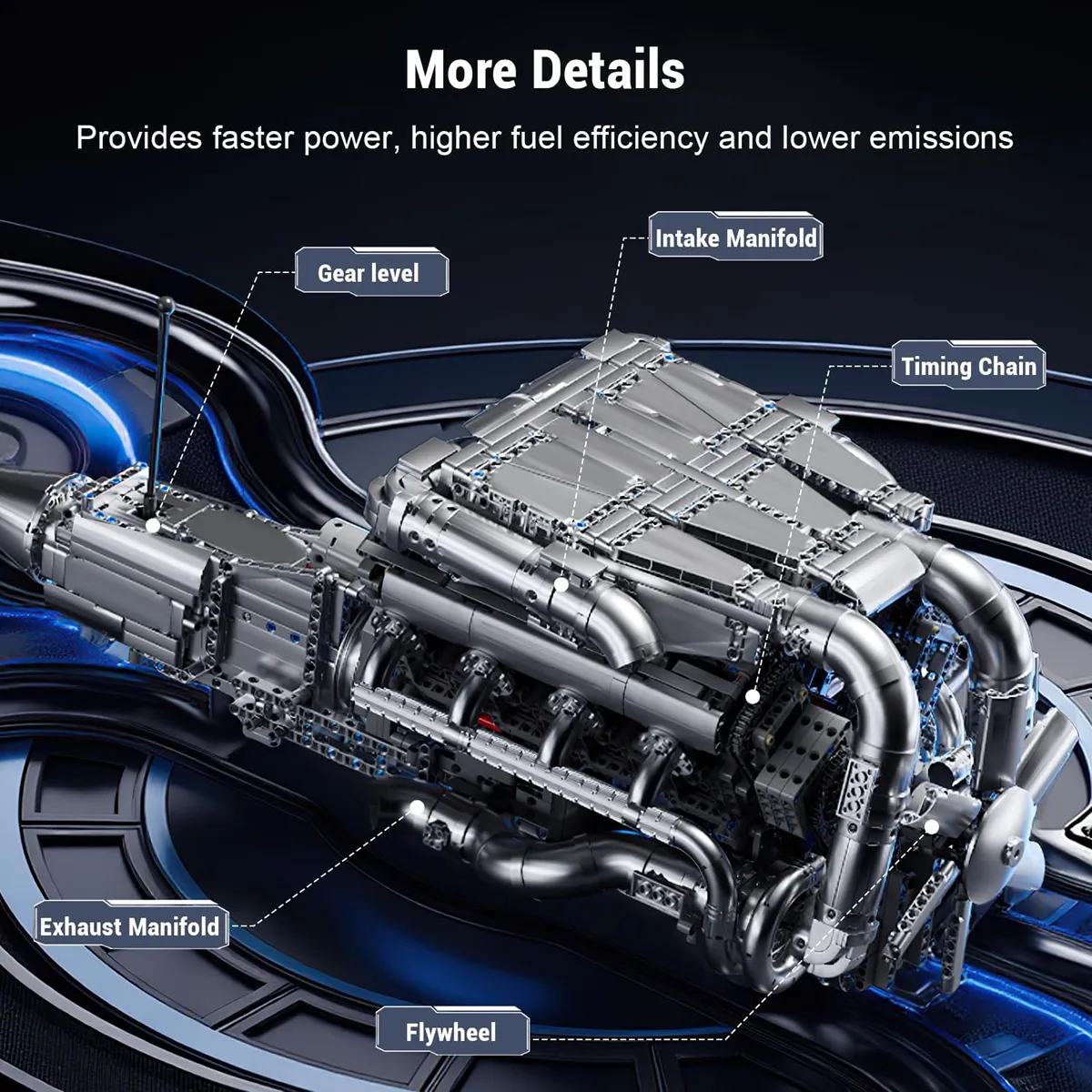 لگو مولد کینگ 10168 موتور 8 سیلندر توربو V8 Twin Turbo Engine