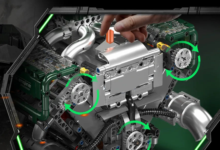 لگو مولد کینگ 10182 موتور 8 سیلندر تانک Tank V8 Engine