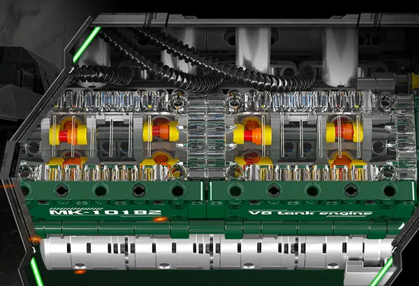 لگو مولد کینگ 10182 موتور 8 سیلندر تانک Tank V8 Engine