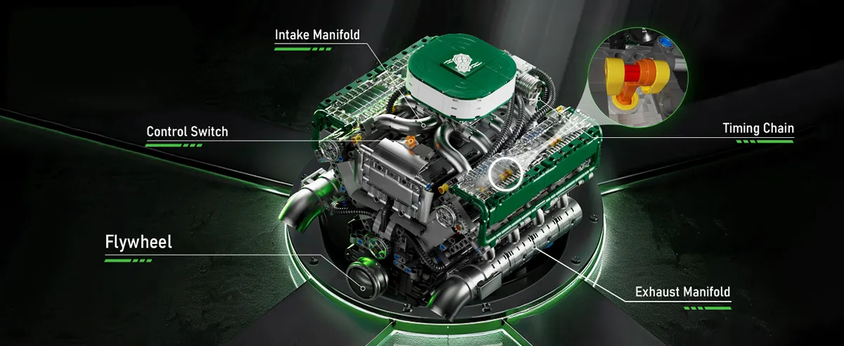 لگو مولد کینگ 10182 موتور 8 سیلندر تانک Tank V8 Engine