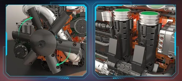 لگو مولد کینگ 10200 موتور کامیون اسکانیا گیربکس scania Truck engine Transmission