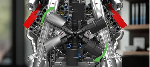 لگو مولد کینگ 10203 موتور 8 سیلندر MB V8 Engine الکتریک 