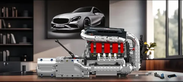 لگو مولد کینگ 10203 موتور 8 سیلندر MB V8 Engine الکتریک 