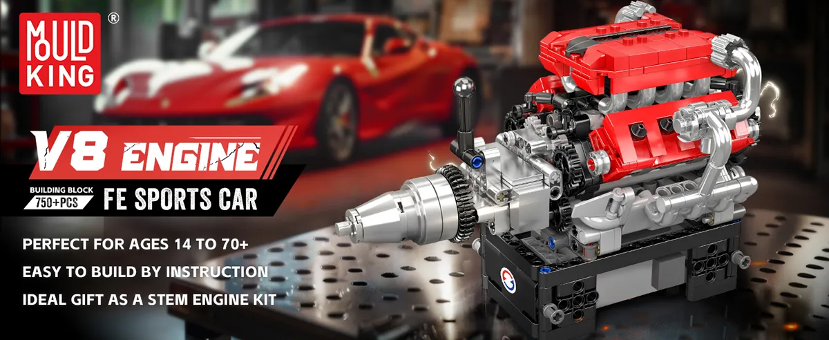  لگو مولد کینگ 10204 موتور 8 سیلندر FE Sports Car V8 Engine 