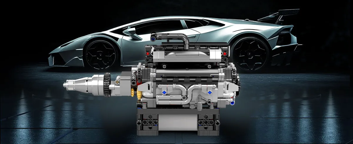 لگو مولد کینگ 10204 موتور 8 سیلندر FE Sports Car V8 Engin