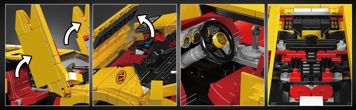 لگو مولدکینگ 13194 ماشین اسپرت Lamborghini Countach yellow ریموت دار