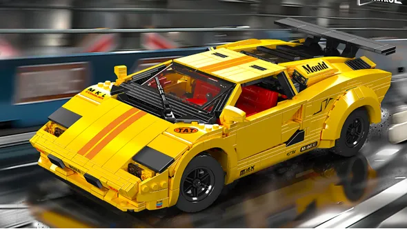 لگو مولدکینگ 13194 ماشین اسپرت Lamborghini Countach yellow ریموت دار