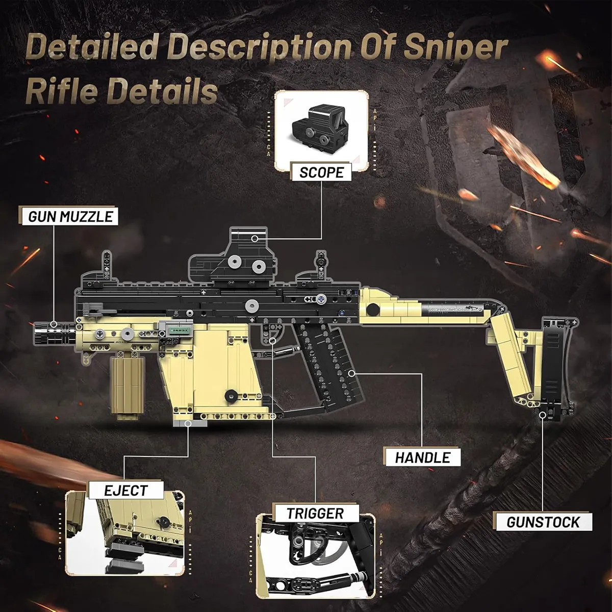 لگو مولد کینگ 14031S تفنگ مسلسل Kriss Vector