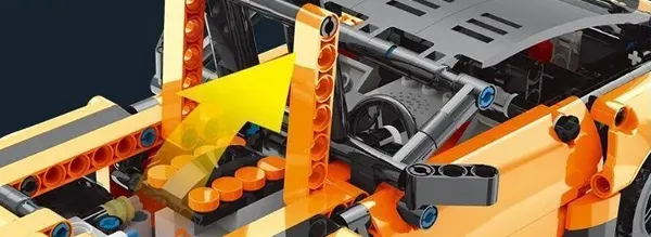 لگو مولدکینگ 15006 ماشین آفرود Dodge Challenger orange ریموت دار