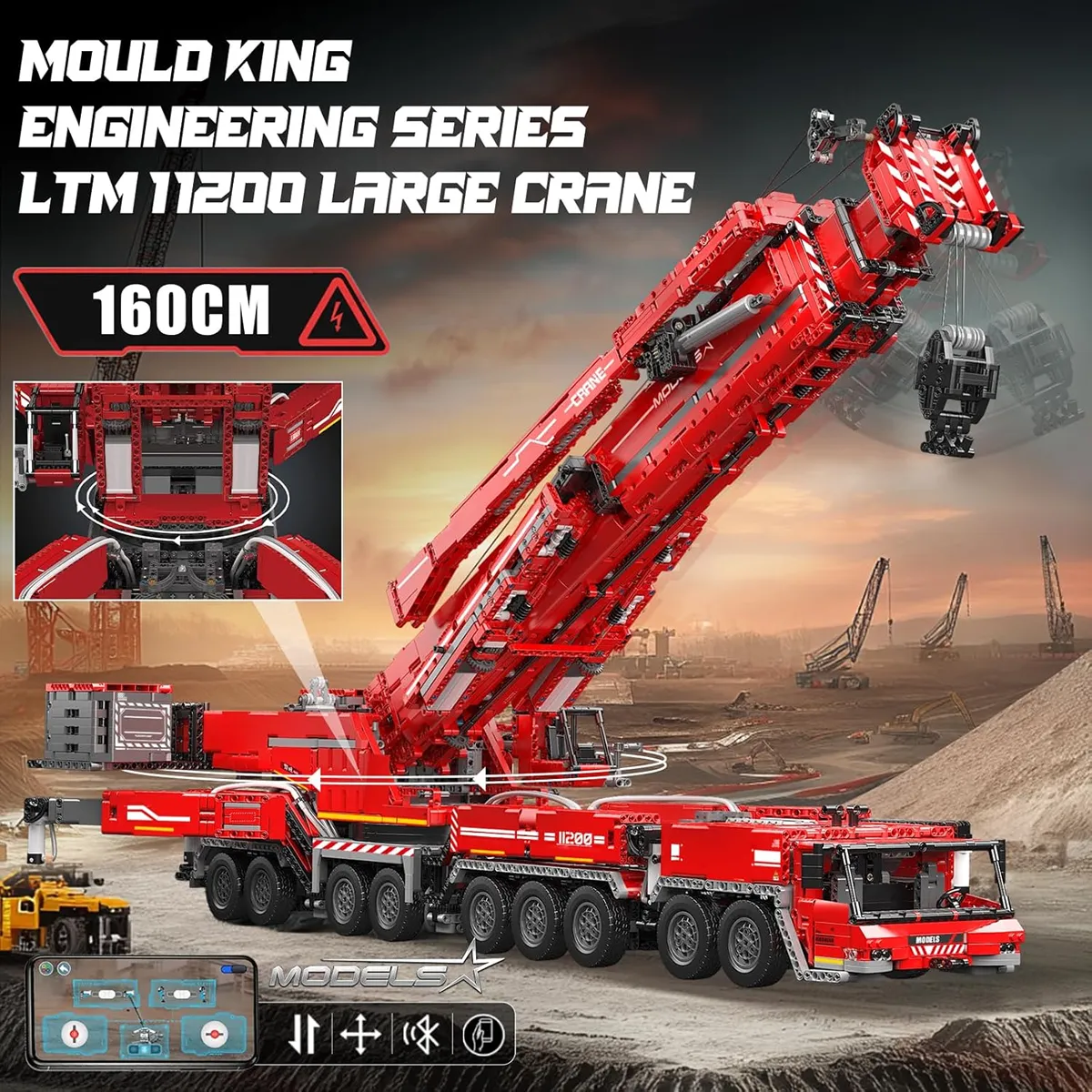 لگو مولد کینگ 17008 کامیون جرثقیل LTM 11200 Crane کنترلی