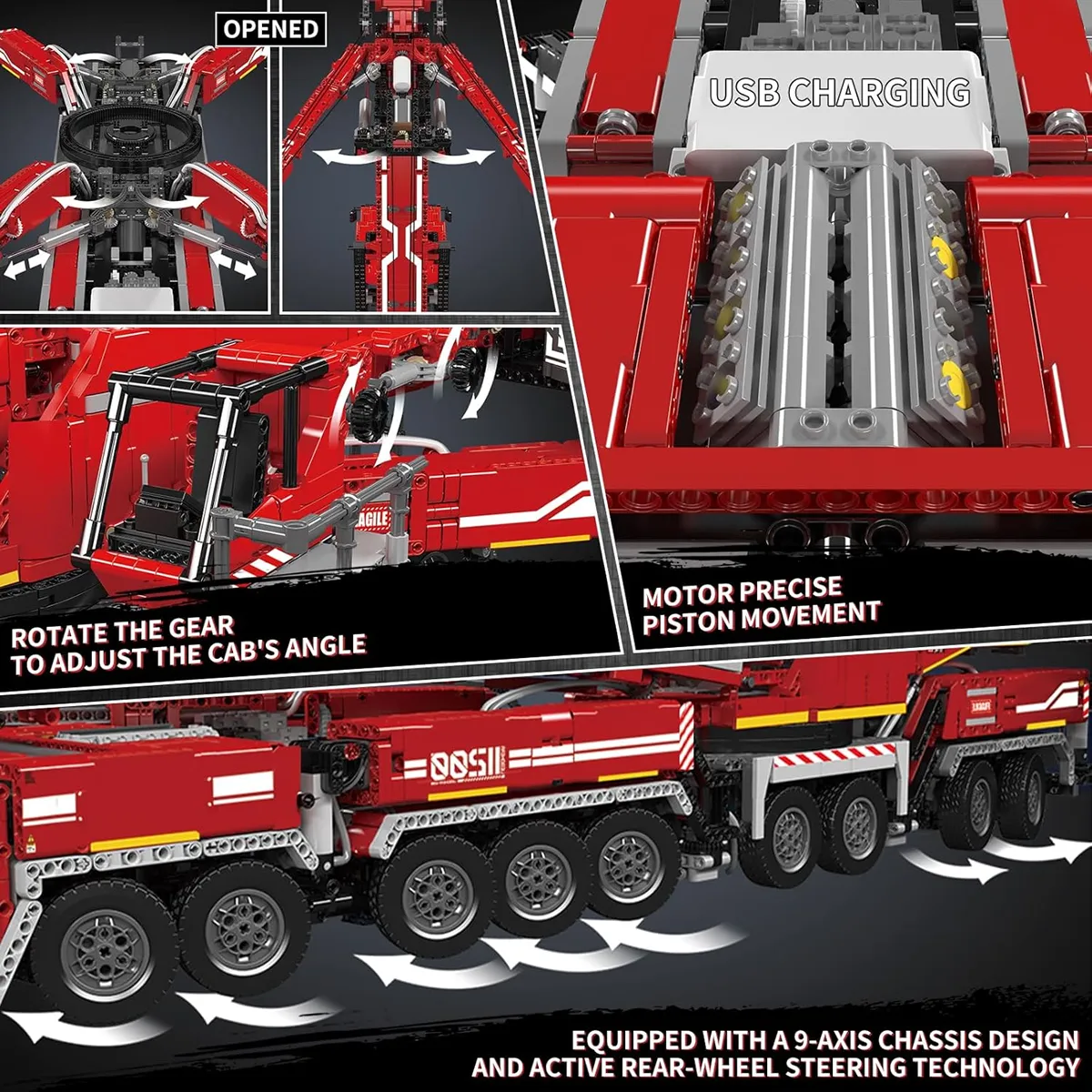 لگو مولد کینگ 17008 کامیون جرثقیل LTM 11200 Crane کنترلی