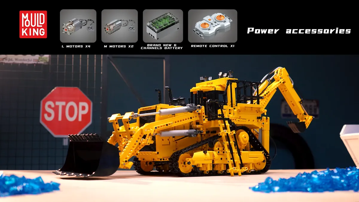 لگو مولد کینگ 17023 ماشین بولدوزر Pneumatic Bulldozer کنترلی