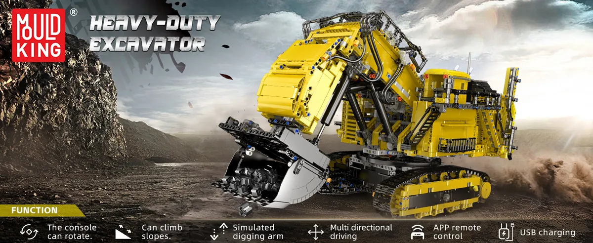 لگو مولدکینگ 17070 ماشین بیل مکانیکی Heavy duty Excavator Yellow