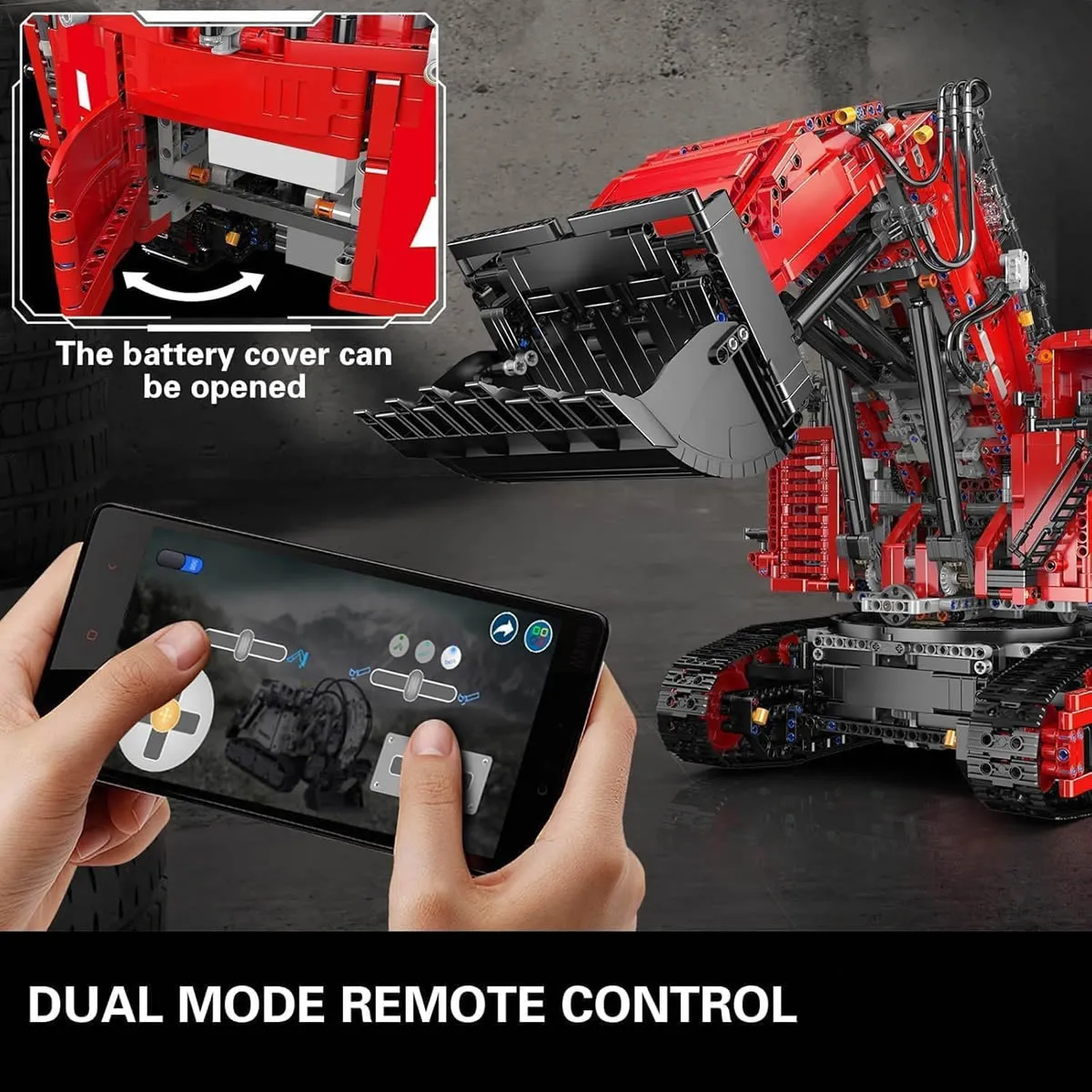 ساختنی مولد کینگ 17071 ماشین بیل مکانیکی Heavy duty Excavator Red