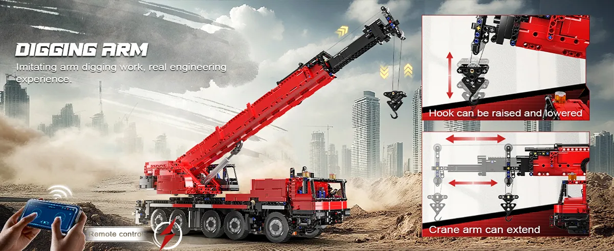 لگو مولد کینگ 17074 ماشین کامیون جرثقیل LTM1110 Mobile Crane کنترلی