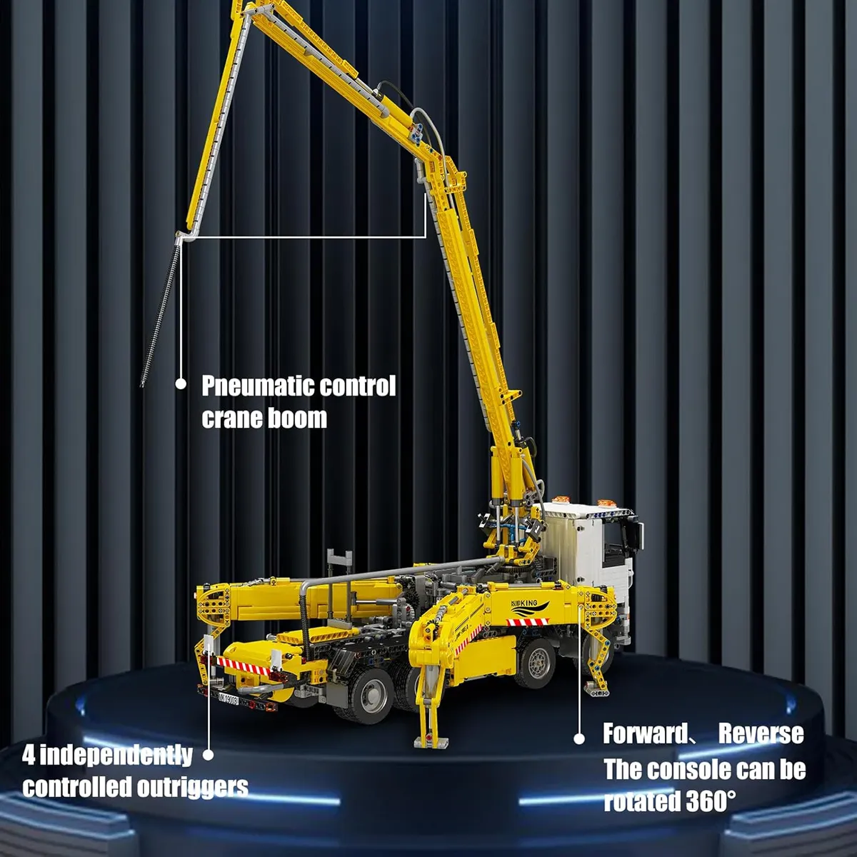 لگو مولد کینگ 19003 ماشین کامیون جرثقیل pneumatic concrete truck کنترلی