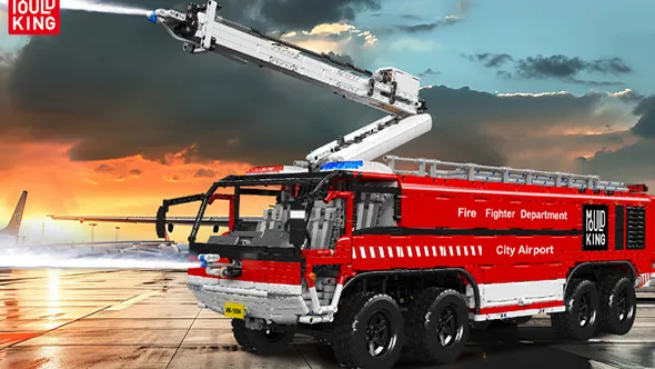ساختنی مولد کینگ 19004 ماشین آتش نشانی Airport Rescue کنترلی