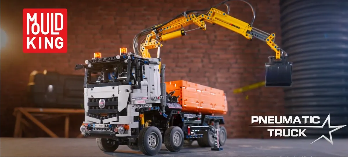 لگو مولد کینگ 19007 ماشین کامیون جرثقیل pneumatic truck کنترلی