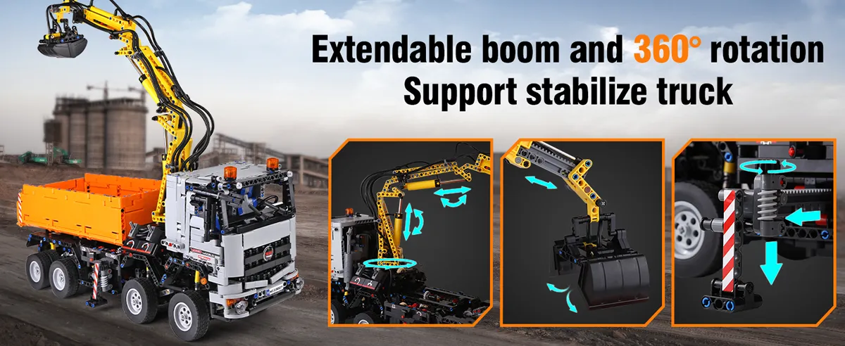 لگو مولد کینگ 19007 ماشین کامیون جرثقیل pneumatic truck کنترلی