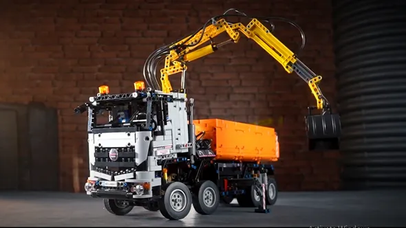 لگو مولد کینگ 19007 ماشین کامیون جرثقیل pneumatic truck کنترلی