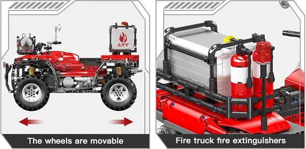 لگو مولد کینگ 23003 موتور آتش نشانی ATV Firefighting Vehicle کنترلی